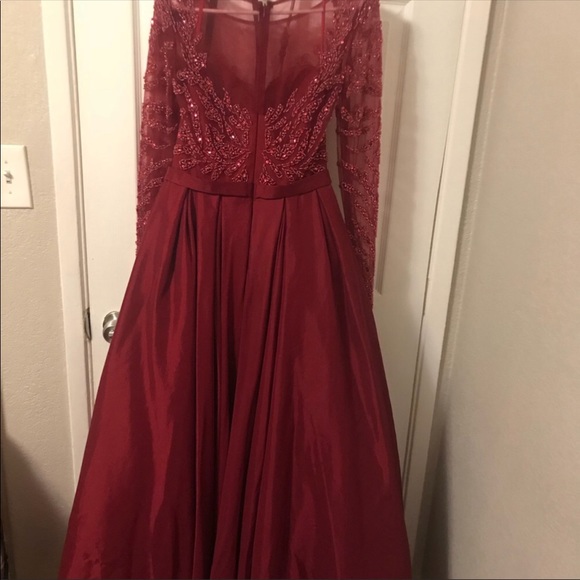 Wine Red Prom Dress - Picture 3 of 7